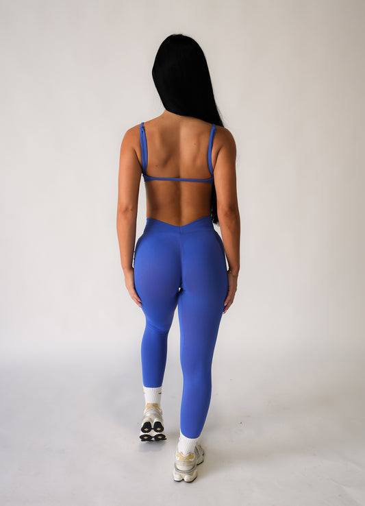 Core V Back Leggings | Blue