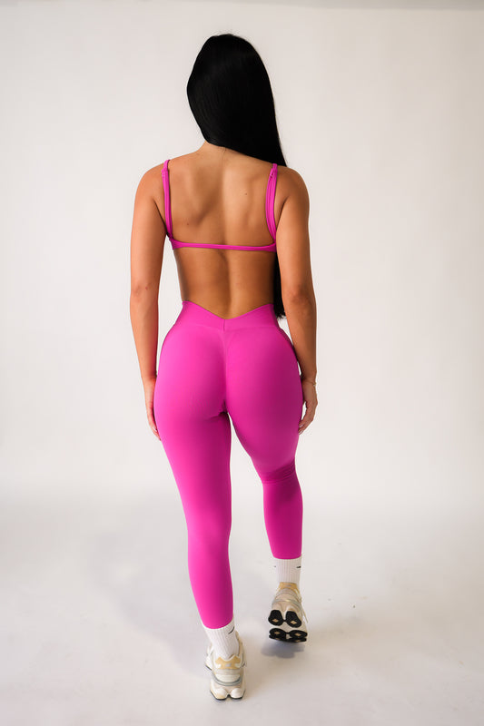 Core V Back Leggings | Pink
